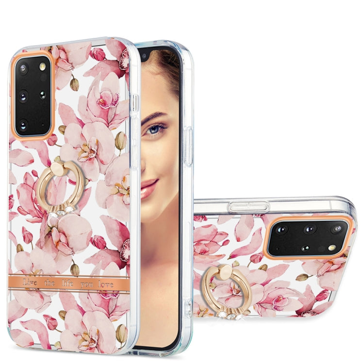 For Samsung Galaxy S20+ Ring IMD Flowers TPU Phone Case