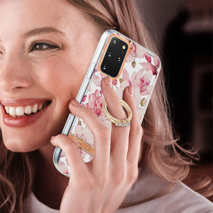 For Samsung Galaxy S20+ Ring IMD Flowers TPU Phone Case