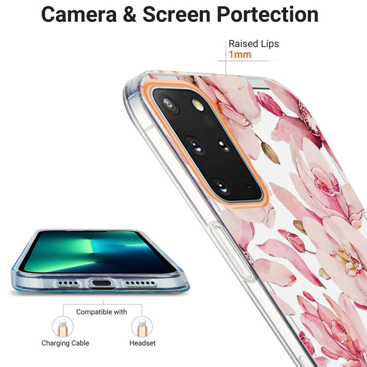 For Samsung Galaxy S20+ Ring IMD Flowers TPU Phone Case