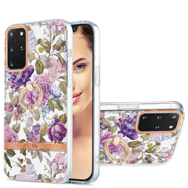 For Samsung Galaxy S20+ Ring IMD Flowers TPU Phone Case