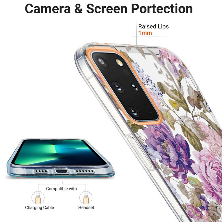 For Samsung Galaxy S20+ Ring IMD Flowers TPU Phone Case