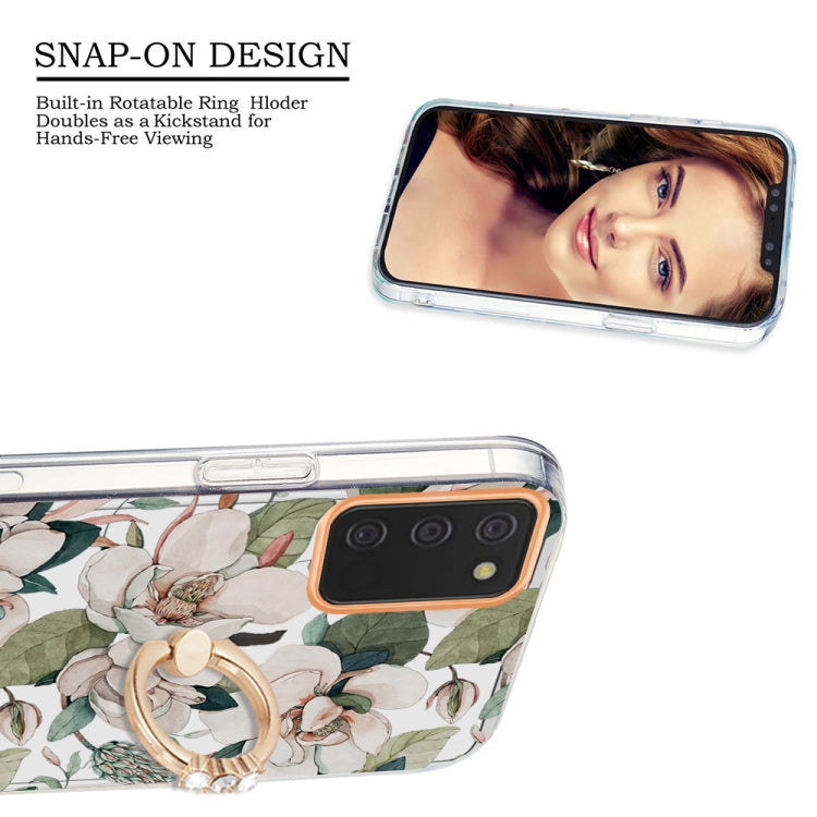 For Samsung Galaxy A02s 166mm Ring IMD Flowers TPU Phone Case