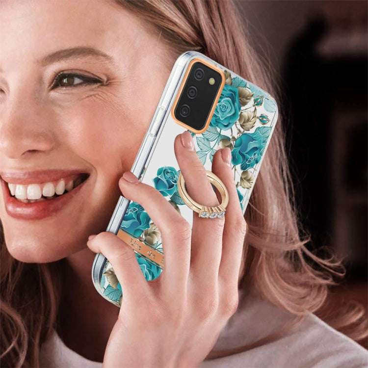 For Samsung Galaxy A02s 166mm Ring IMD Flowers TPU Phone Case