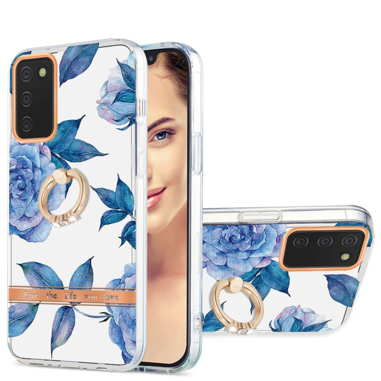 For Samsung Galaxy A02s 166mm Ring IMD Flowers TPU Phone Case