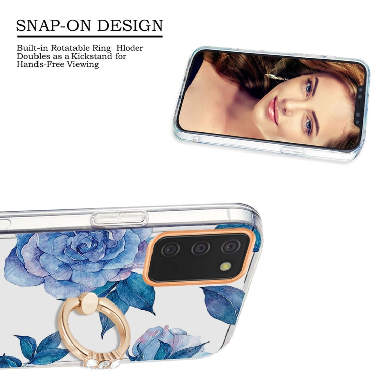For Samsung Galaxy A02s 166mm Ring IMD Flowers TPU Phone Case
