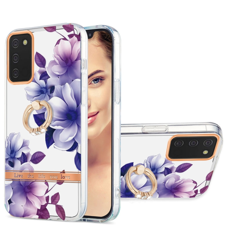 For Samsung Galaxy A02s 166mm Ring IMD Flowers TPU Phone Case