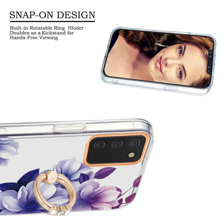 For Samsung Galaxy A02s 166mm Ring IMD Flowers TPU Phone Case