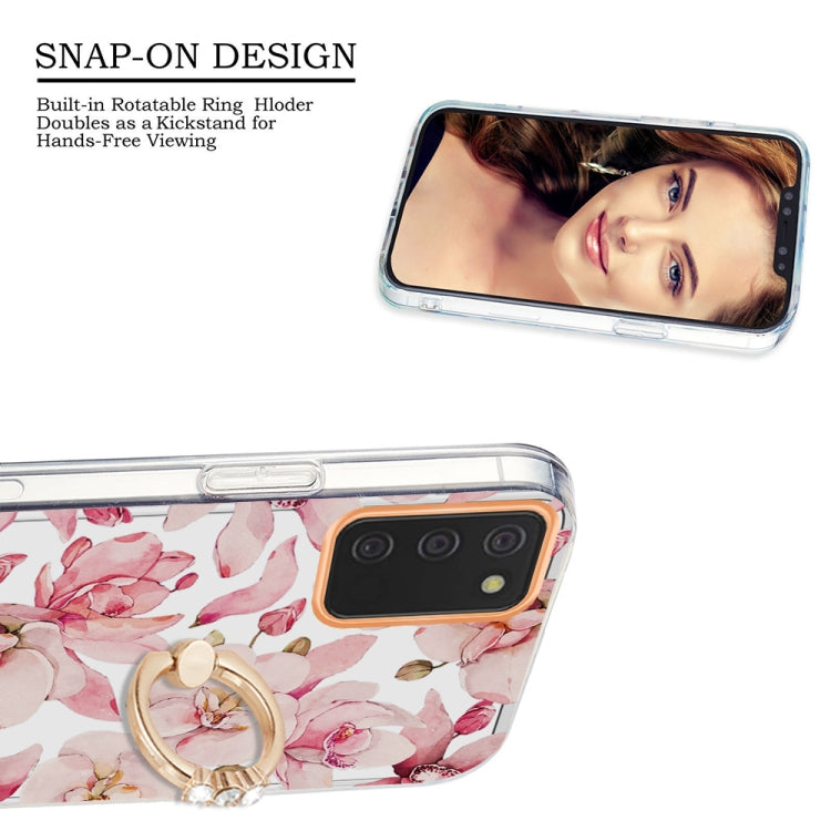 For Samsung Galaxy A02s 166mm Ring IMD Flowers TPU Phone Case