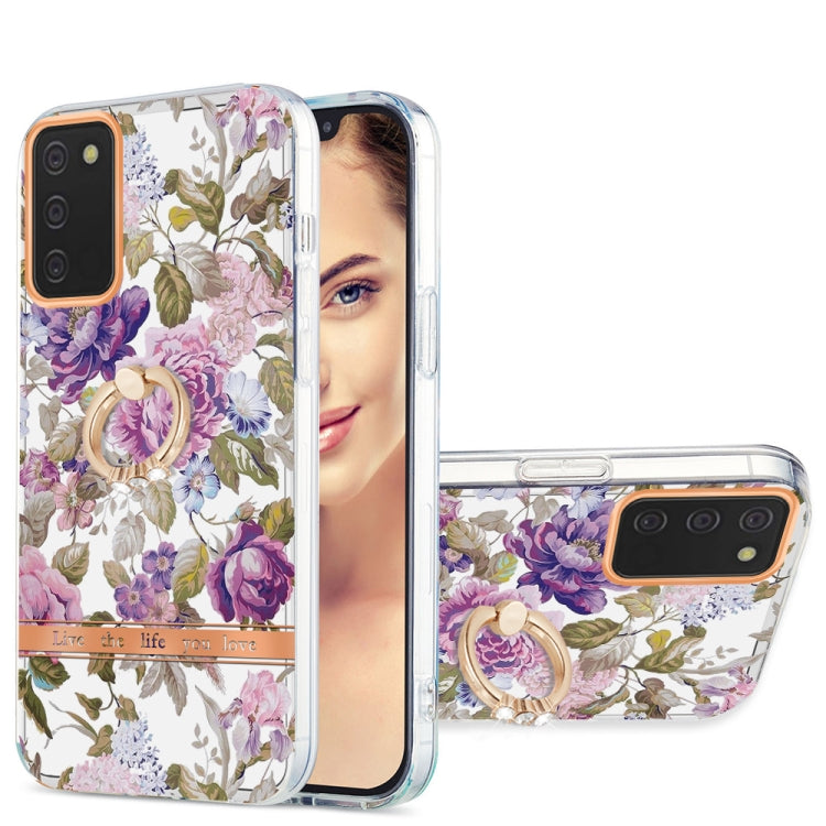 For Samsung Galaxy A02s 166mm Ring IMD Flowers TPU Phone Case