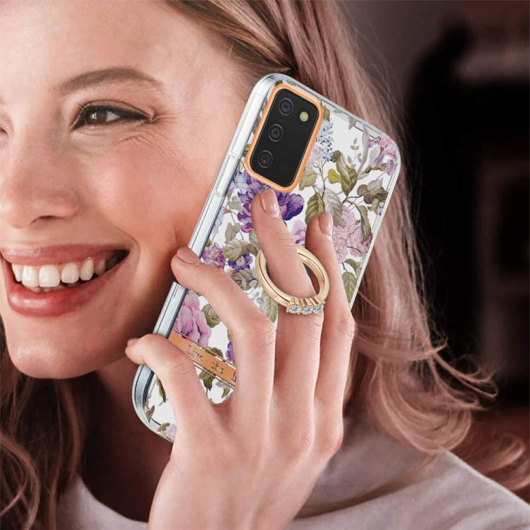 For Samsung Galaxy A02s 166mm Ring IMD Flowers TPU Phone Case