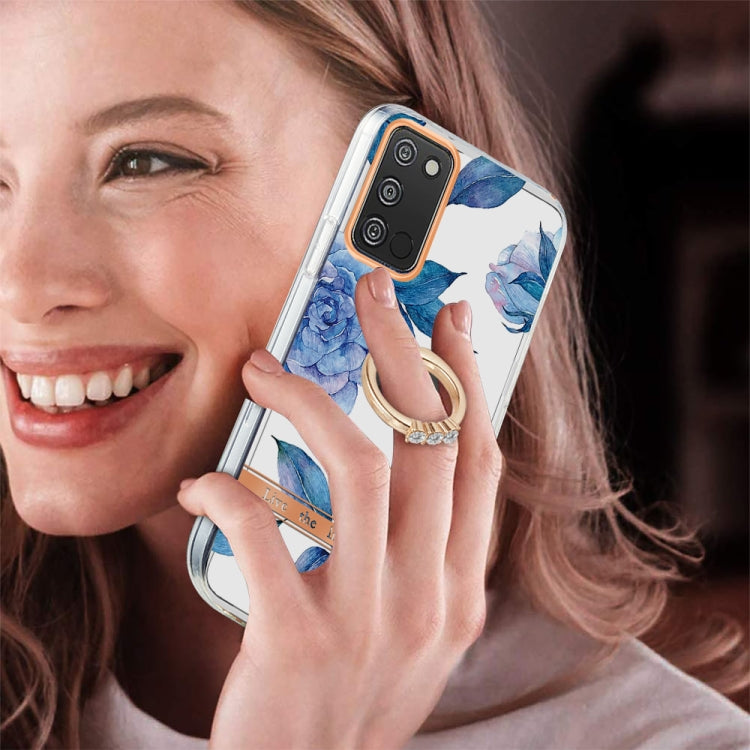 For Samsung Galaxy A03s 166mm Ring IMD Flowers TPU Phone Case