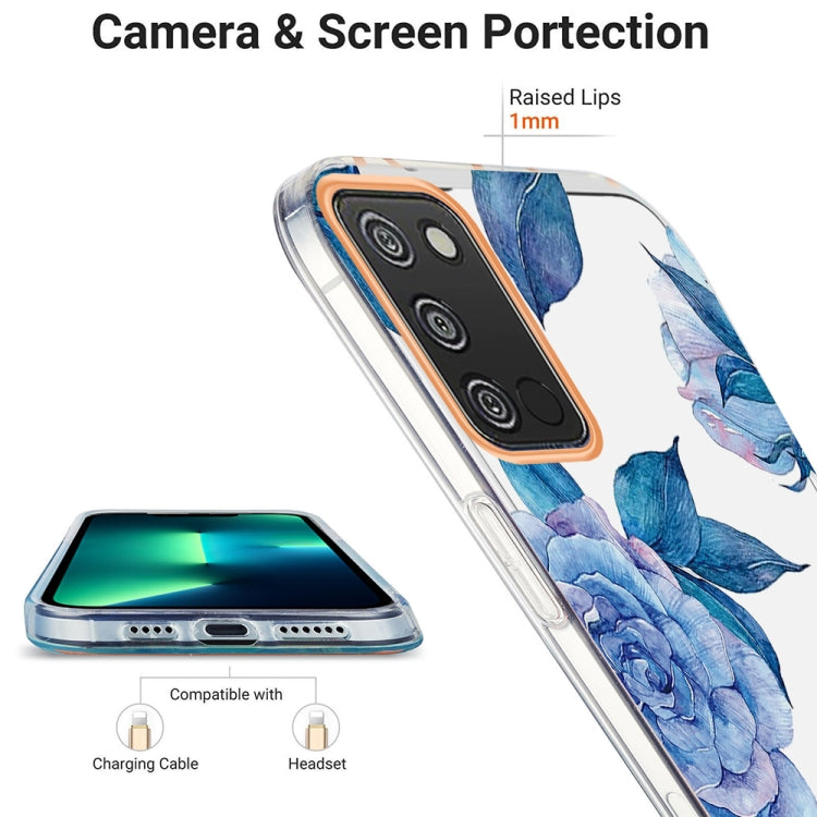 For Samsung Galaxy A03s 166mm Ring IMD Flowers TPU Phone Case
