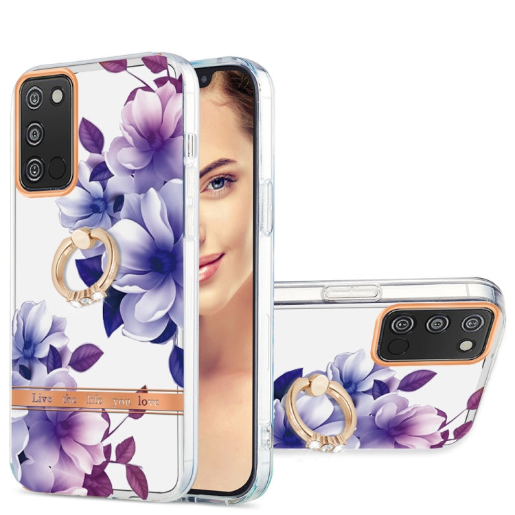 For Samsung Galaxy A03s 166mm Ring IMD Flowers TPU Phone Case