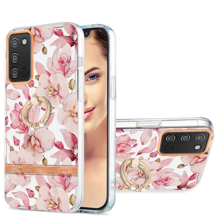 For Samsung Galaxy A03s 166mm Ring IMD Flowers TPU Phone Case