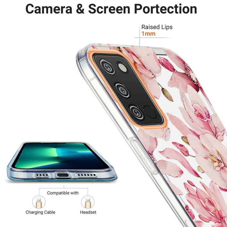 For Samsung Galaxy A03s 166mm Ring IMD Flowers TPU Phone Case