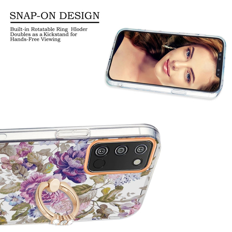 For Samsung Galaxy A03s 166mm Ring IMD Flowers TPU Phone Case