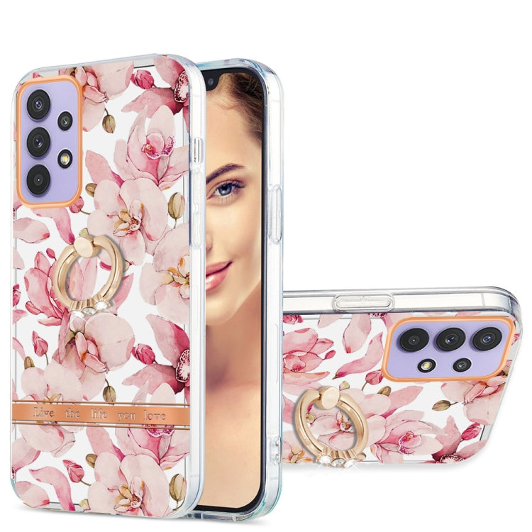 For Samsung Galaxy A13 4G Ring IMD Flowers TPU Phone Case