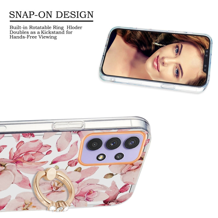 For Samsung Galaxy A13 4G Ring IMD Flowers TPU Phone Case