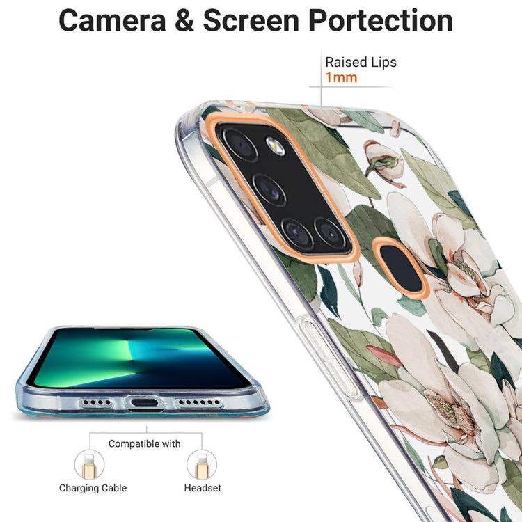 For Samsung Galaxy A21s / A217F Ring IMD Flowers TPU Phone Case