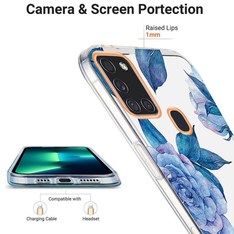 For Samsung Galaxy A21s / A217F Ring IMD Flowers TPU Phone Case