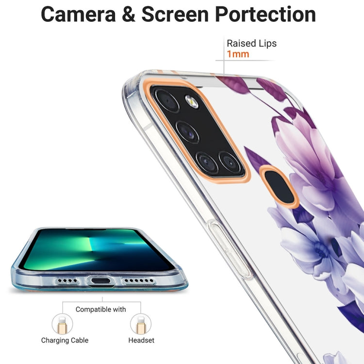 For Samsung Galaxy A21s / A217F Ring IMD Flowers TPU Phone Case