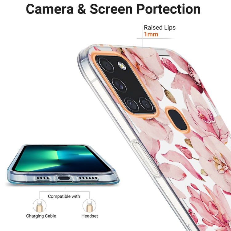 For Samsung Galaxy A21s / A217F Ring IMD Flowers TPU Phone Case