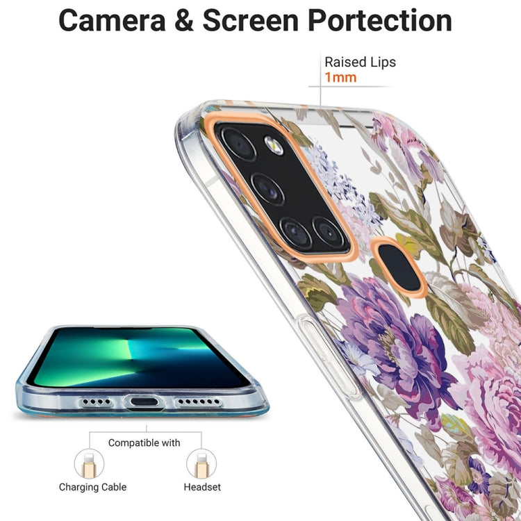 For Samsung Galaxy A21s / A217F Ring IMD Flowers TPU Phone Case