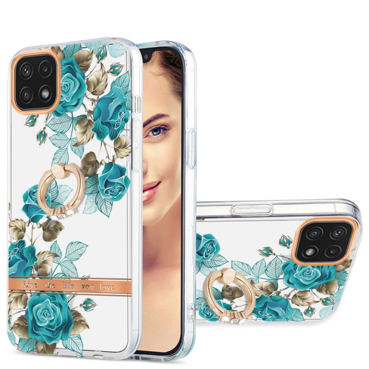 For Samsung Galaxy A22 5G Ring IMD Flowers TPU Phone Case
