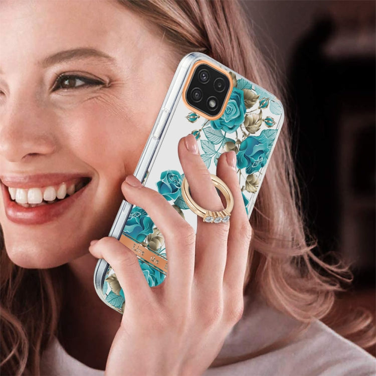 For Samsung Galaxy A22 5G Ring IMD Flowers TPU Phone Case