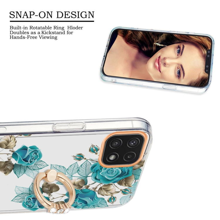 For Samsung Galaxy A22 5G Ring IMD Flowers TPU Phone Case