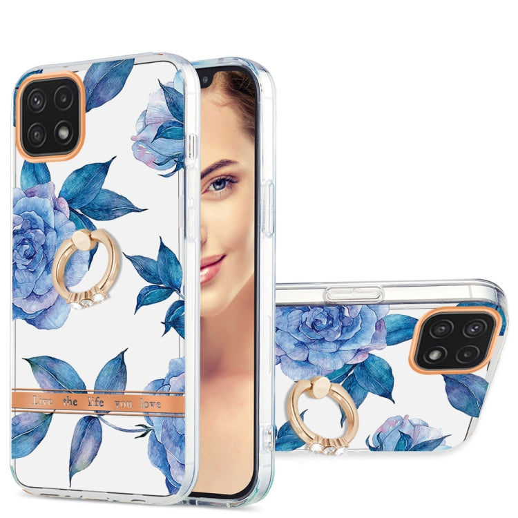 For Samsung Galaxy A22 5G Ring IMD Flowers TPU Phone Case