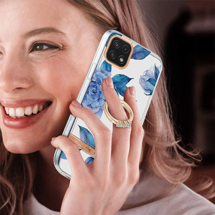 For Samsung Galaxy A22 5G Ring IMD Flowers TPU Phone Case