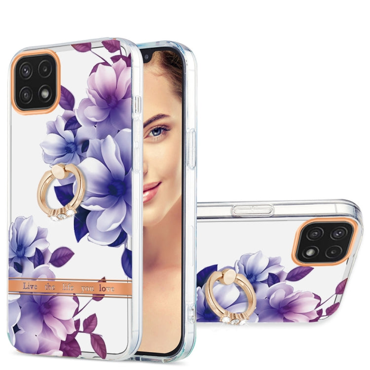 For Samsung Galaxy A22 5G Ring IMD Flowers TPU Phone Case