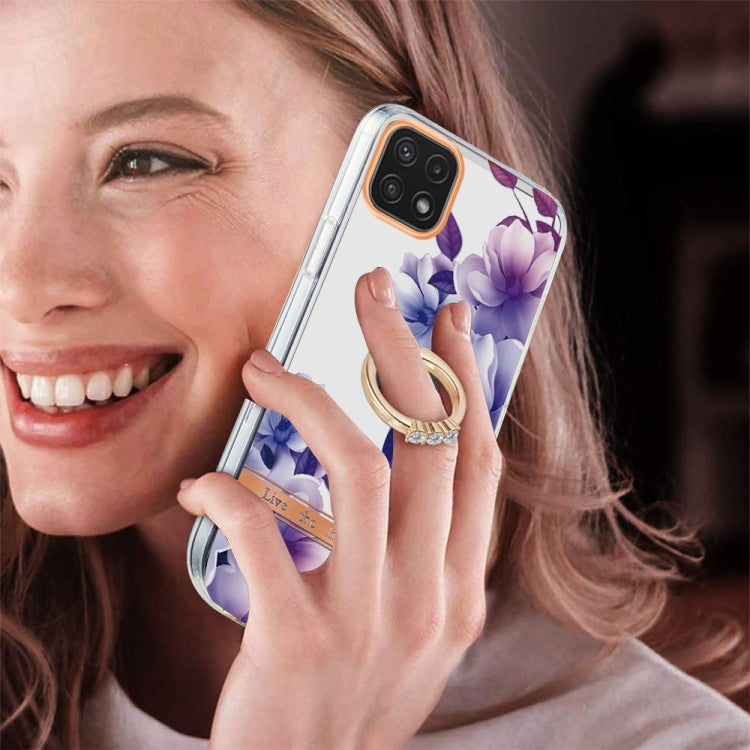 For Samsung Galaxy A22 5G Ring IMD Flowers TPU Phone Case