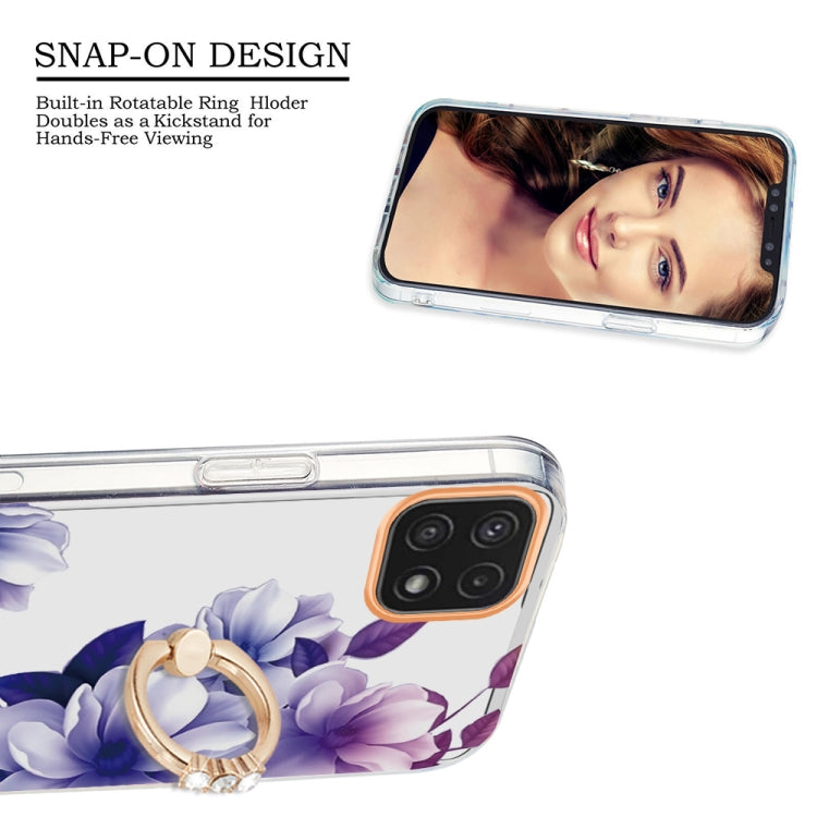 For Samsung Galaxy A22 5G Ring IMD Flowers TPU Phone Case