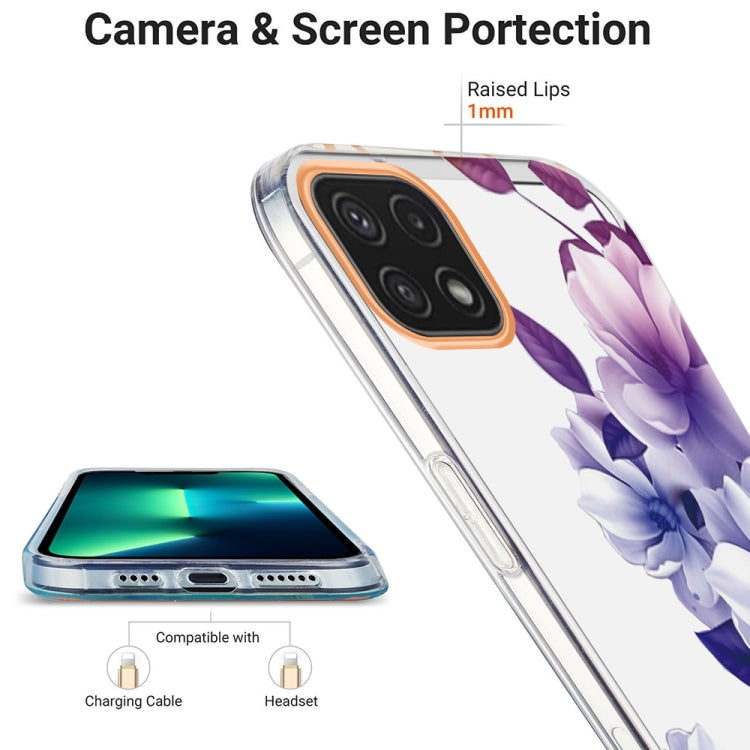 For Samsung Galaxy A22 5G Ring IMD Flowers TPU Phone Case