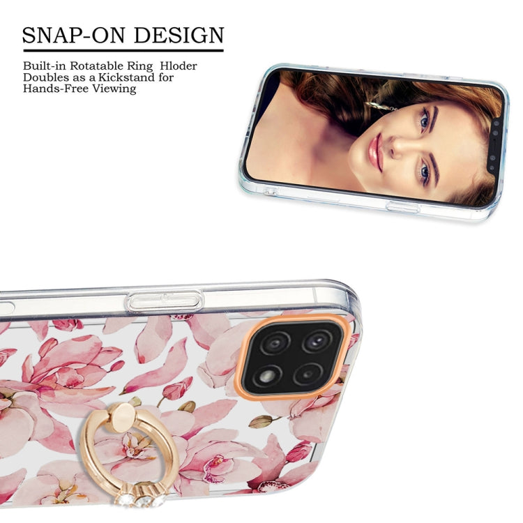 For Samsung Galaxy A22 5G Ring IMD Flowers TPU Phone Case