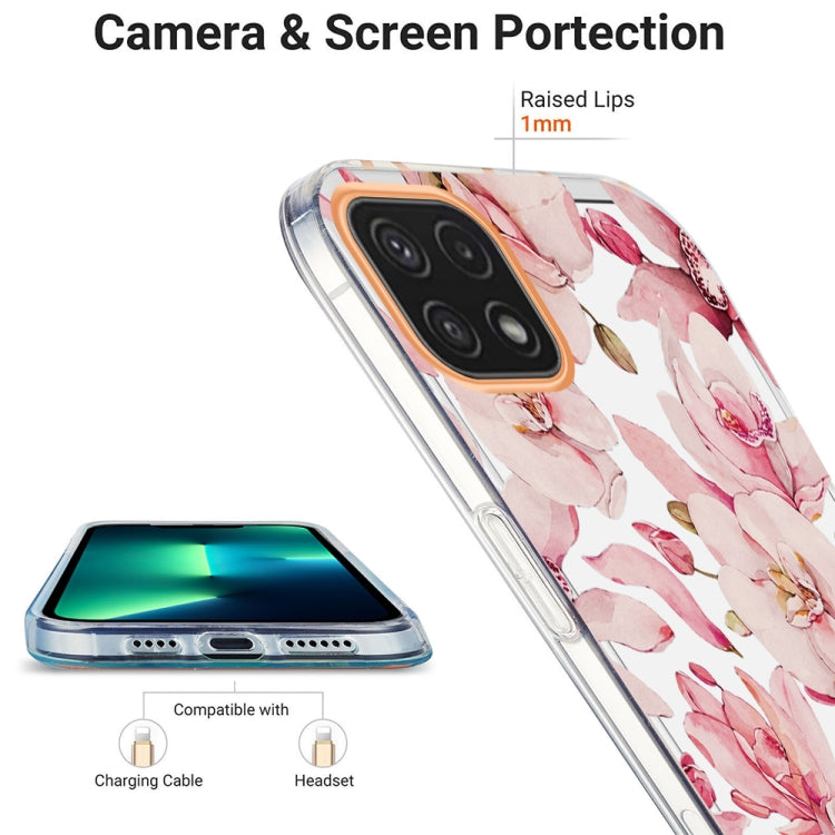 For Samsung Galaxy A22 5G Ring IMD Flowers TPU Phone Case