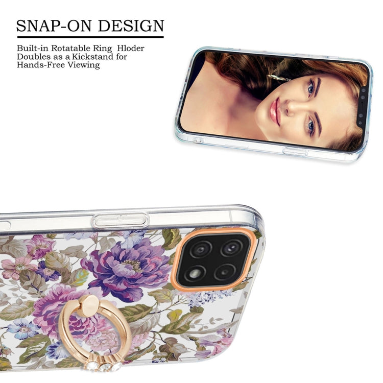For Samsung Galaxy A22 5G Ring IMD Flowers TPU Phone Case