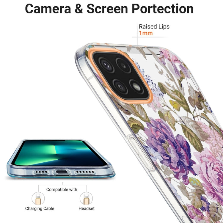 For Samsung Galaxy A22 5G Ring IMD Flowers TPU Phone Case