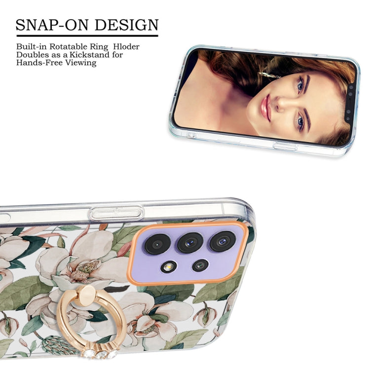 For Samsung Galaxy A23 4G / 5G Ring IMD Flowers TPU Phone Case
