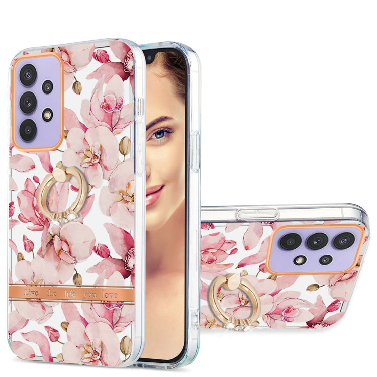 For Samsung Galaxy A23 4G / 5G Ring IMD Flowers TPU Phone Case
