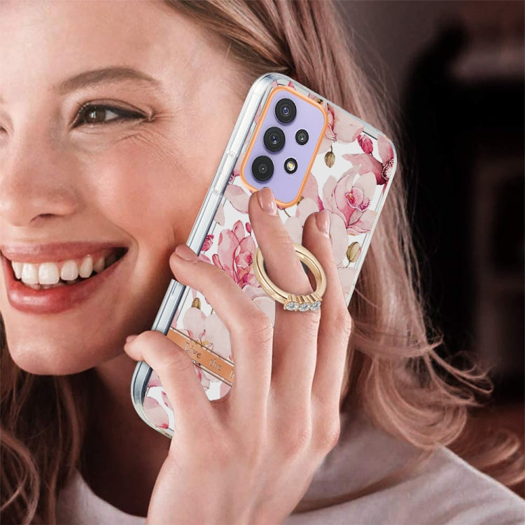 For Samsung Galaxy A23 4G / 5G Ring IMD Flowers TPU Phone Case
