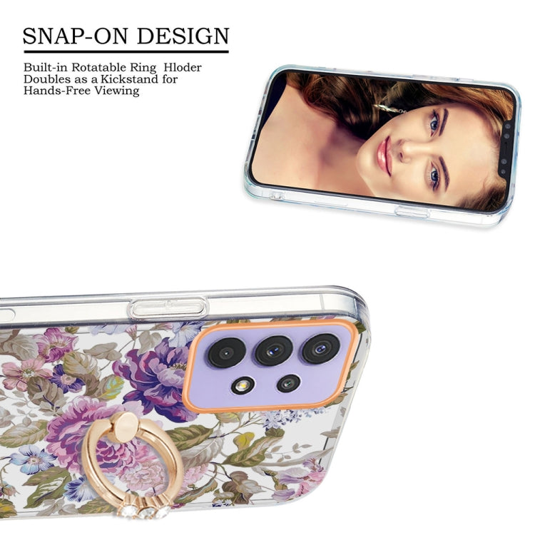 For Samsung Galaxy A23 4G / 5G Ring IMD Flowers TPU Phone Case