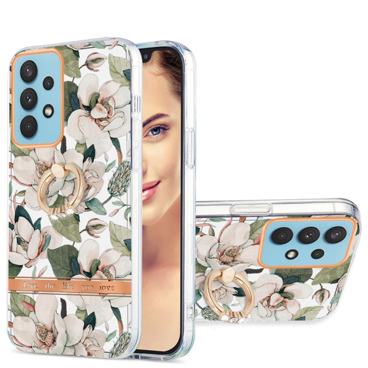 For Samsung Galaxy A32 4G Ring IMD Flowers TPU Phone Case