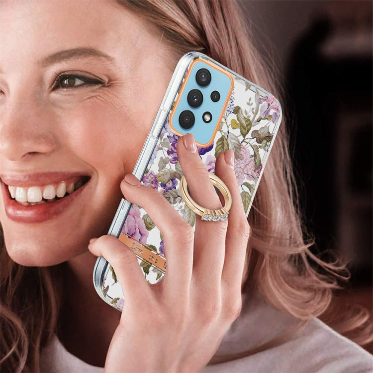 For Samsung Galaxy A32 4G Ring IMD Flowers TPU Phone Case