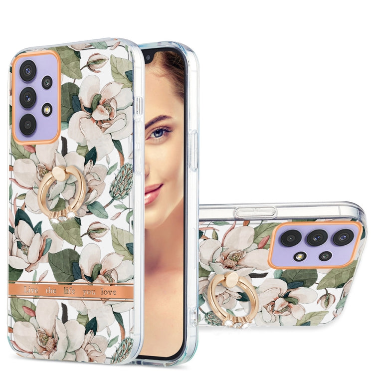 For Samsung Galaxy A32 5G Ring IMD Flowers TPU Phone Case