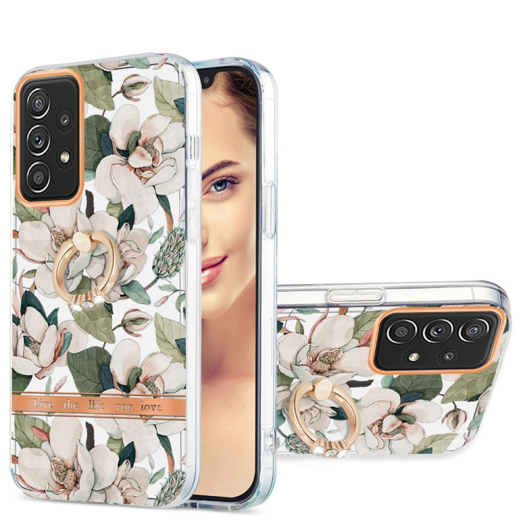 For Samsung Galaxy A52 5G / 4G Ring IMD Flowers TPU Phone Case