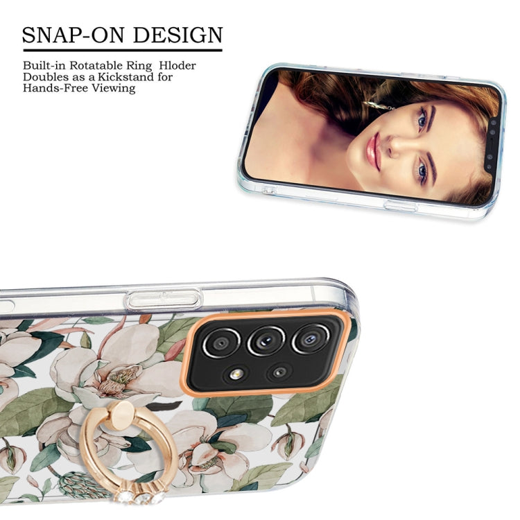 For Samsung Galaxy A52 5G / 4G Ring IMD Flowers TPU Phone Case
