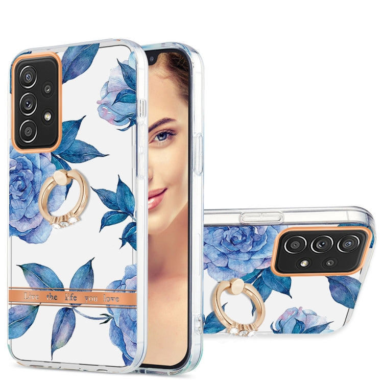 For Samsung Galaxy A52 5G / 4G Ring IMD Flowers TPU Phone Case
